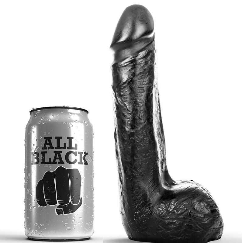 Découvrez le Jouet Sensuel Révolutionnaire : ALL BLACK – GODE RÉALISTE NOIR DOUX 20 CM