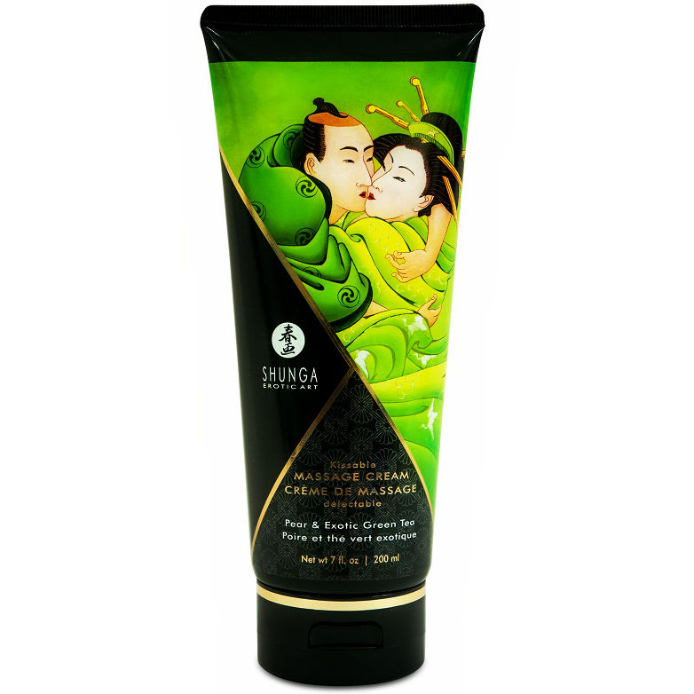 Découvrez l’Art Érotique Japonais avec Shunga – Crème de Massage Poire & Thé Vert 200 ml