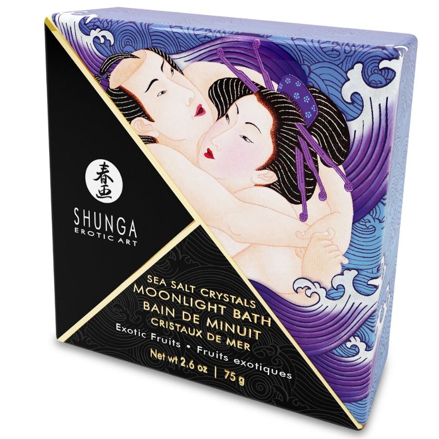 Découvrez le Bain Aphrodisiaque Délicieux de Shunga en Sel de Bain à Goût Violet Exotique