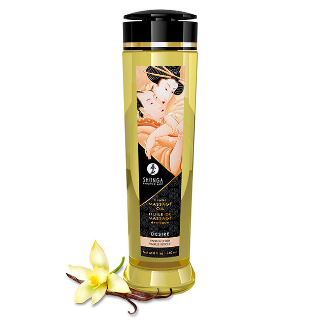 Découvrez l’huile de massage érotique Shunga Désir 240 ml: Un voyage sensuel vers le passé.