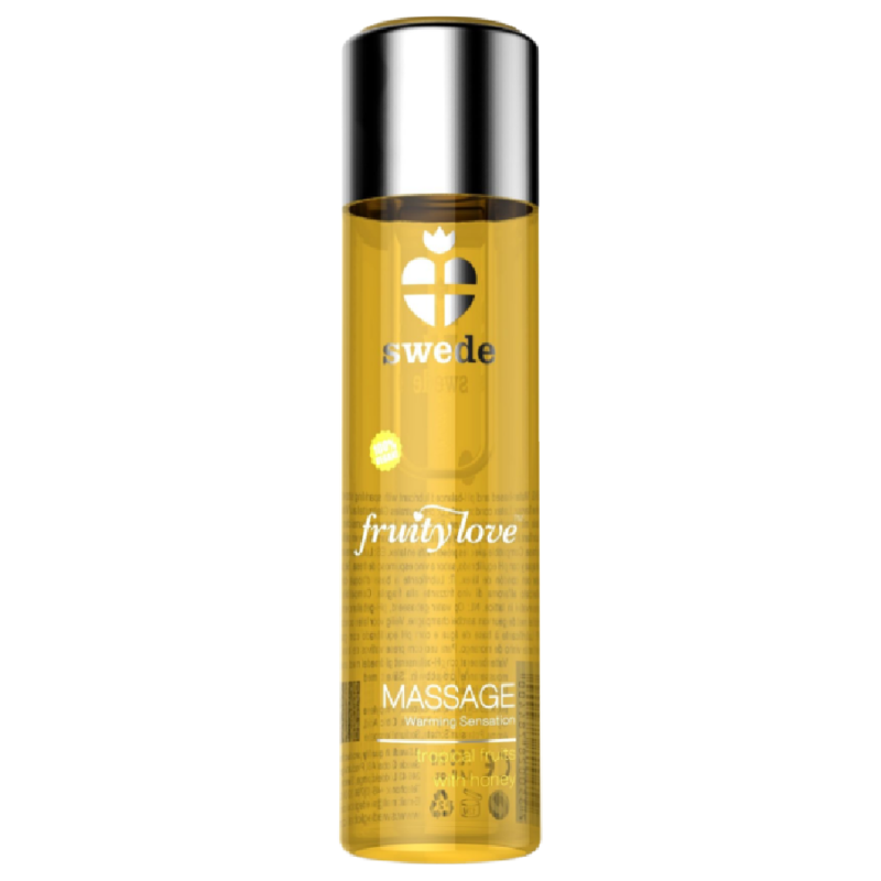 Douceur Exotique : Découvrez l’Huile de Massage Swede Fruity Love Effet Chauffant Fruité Tropical au Miel 120 ml.